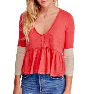 *JUST REDUCED* 
Free People Cotton  Crop Top Shirt Camelia  size s small